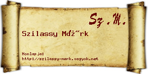 Szilassy Márk névjegykártya
