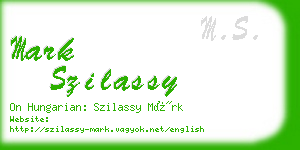 mark szilassy business card